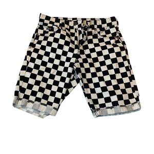 Zumiez Checkered Black and White Denim Men's Shorts 🖤
